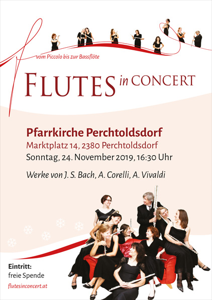 Plakat Konzert 24.11.19 - Flutes in Concert Pfarrkirche Perchtoldsdorf
